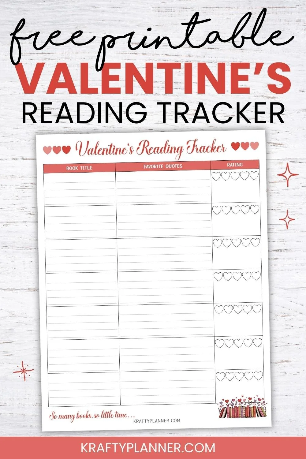 Free Printable Valentine’s Day Reading Tracker