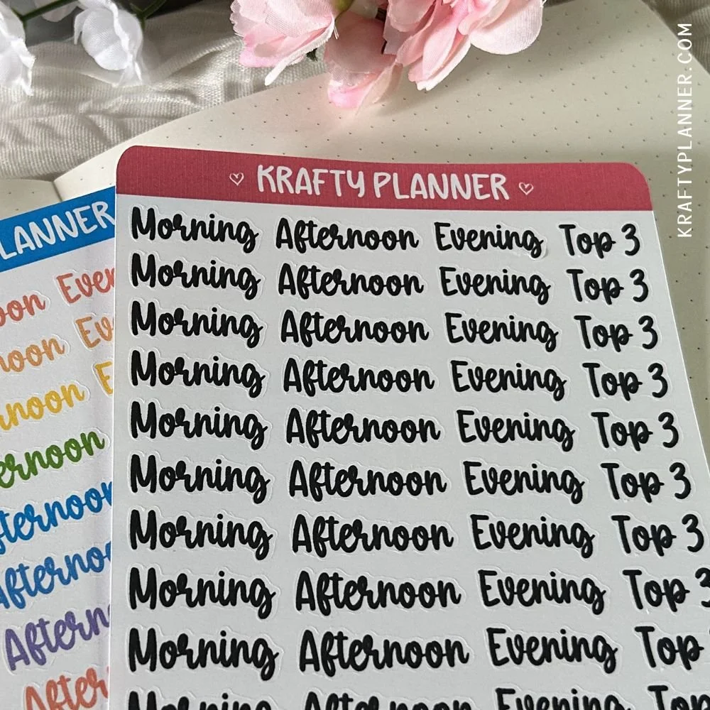 Functional Planner Stickers | Morning, Afternoon & Evening Labels
