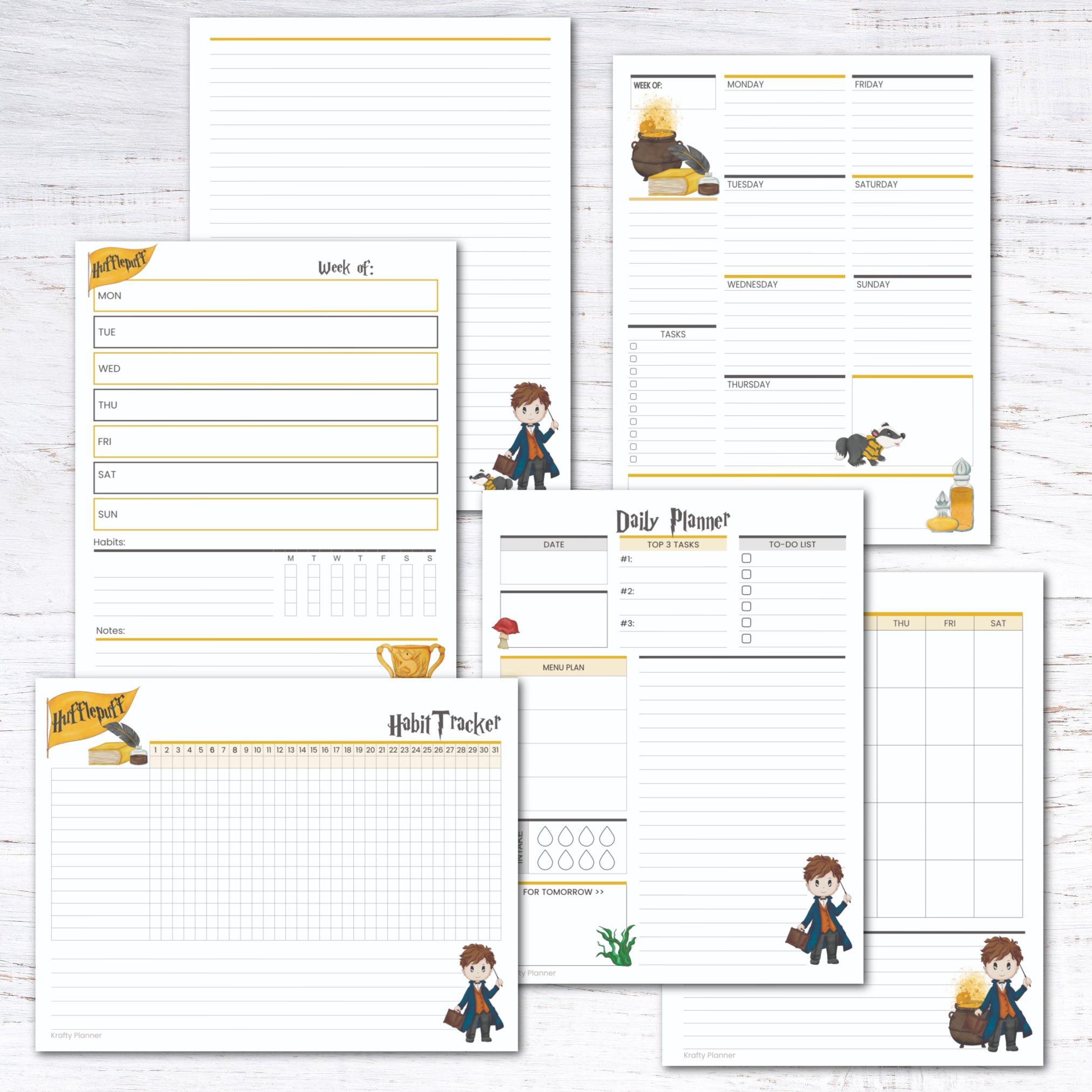 Free Printable Harry Potter Planning Pages — Krafty Planner