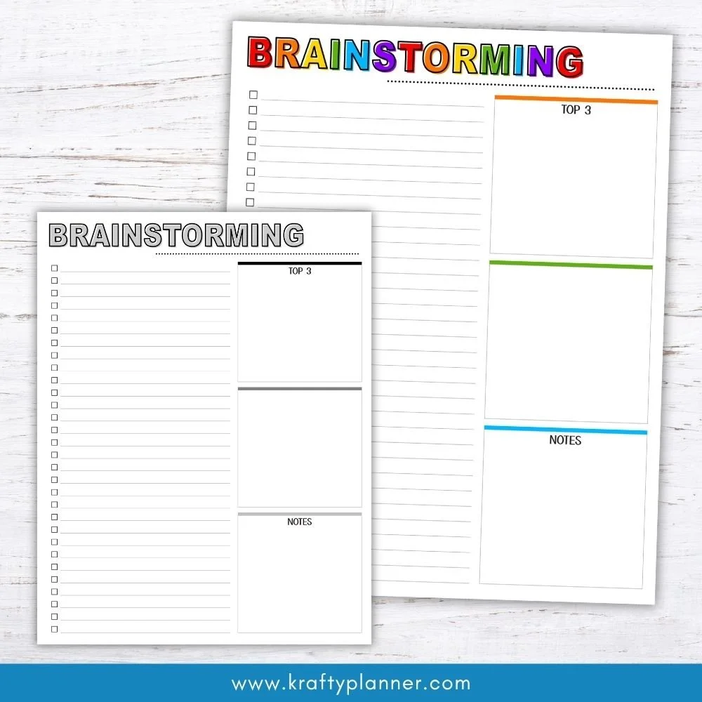 Free Printable Brainstorming Worksheet for When You’re Feeling Overwhelmed