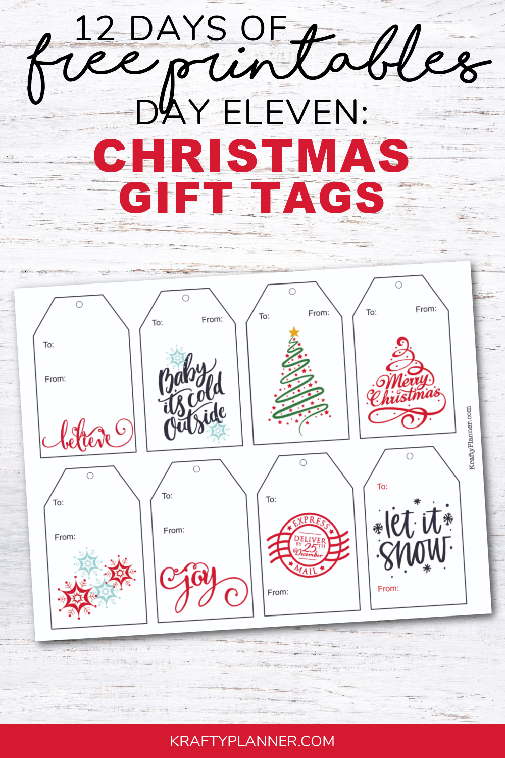 12 Days of Christmas Gift Tags Printable 12 Days of Christmas