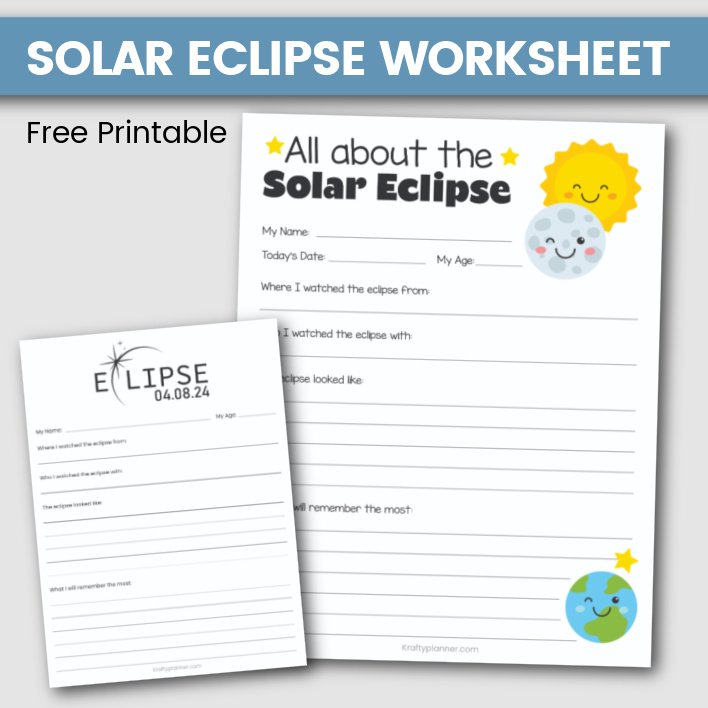 Free Printable DIY Solar Eclipse Model — Krafty Planner