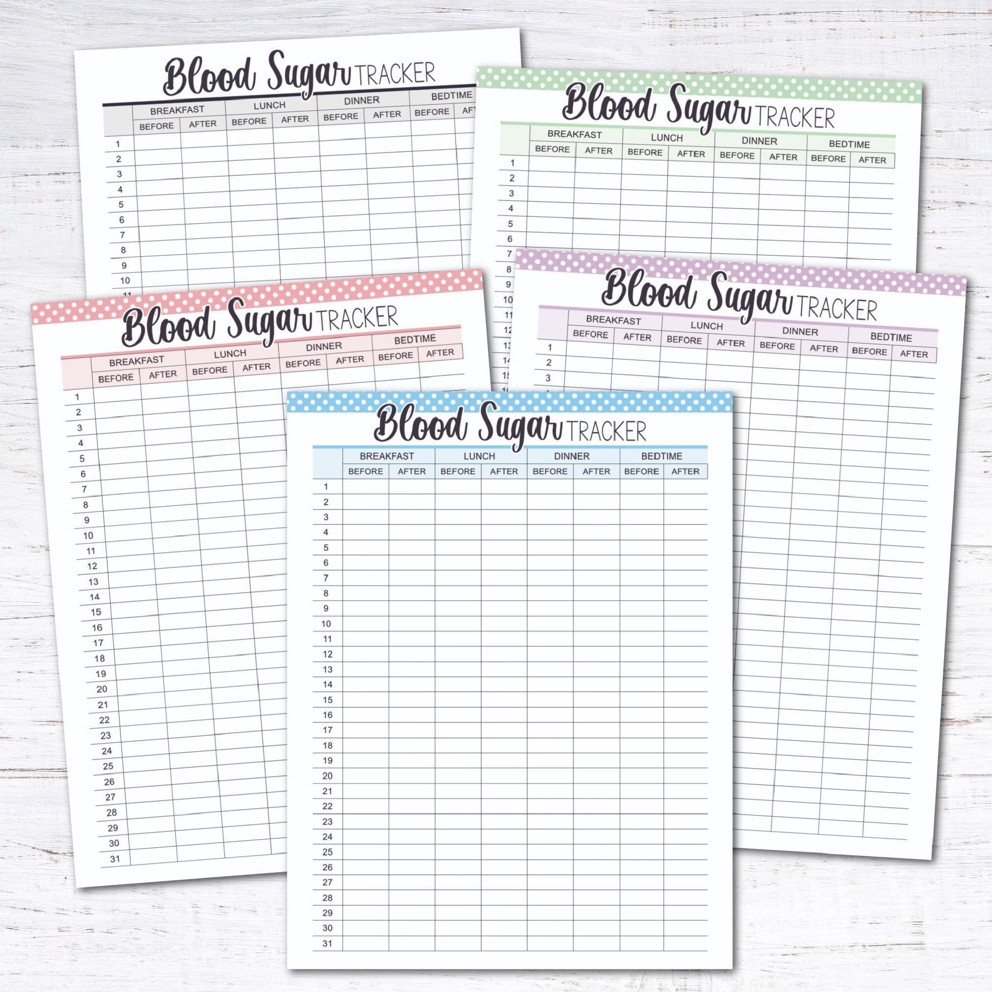 Blood Sugar Tracker Free Printable  Medical Planner