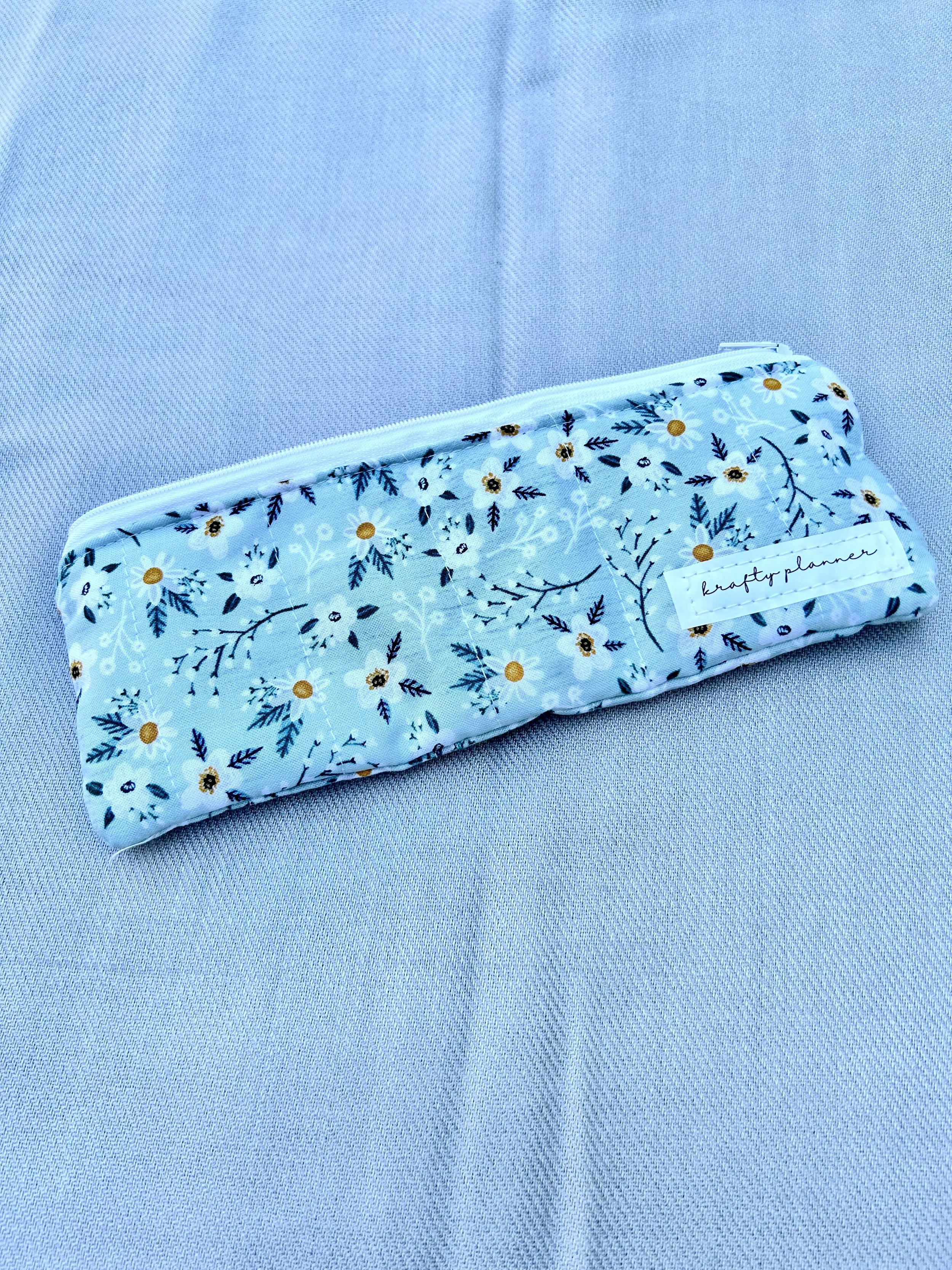 Spring Meadow Small Pencil Case | Quilted Zipper Pouch