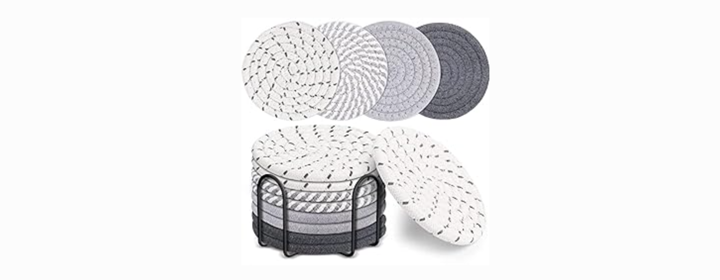 8 Pcs Drink Coasters with Stand