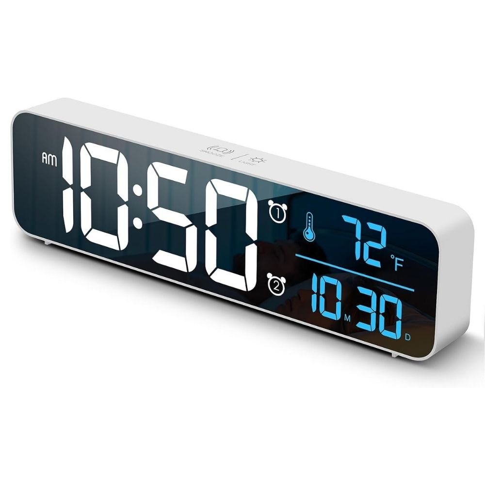 Large Digital Clock with date and room temp plus 2 alarm settings