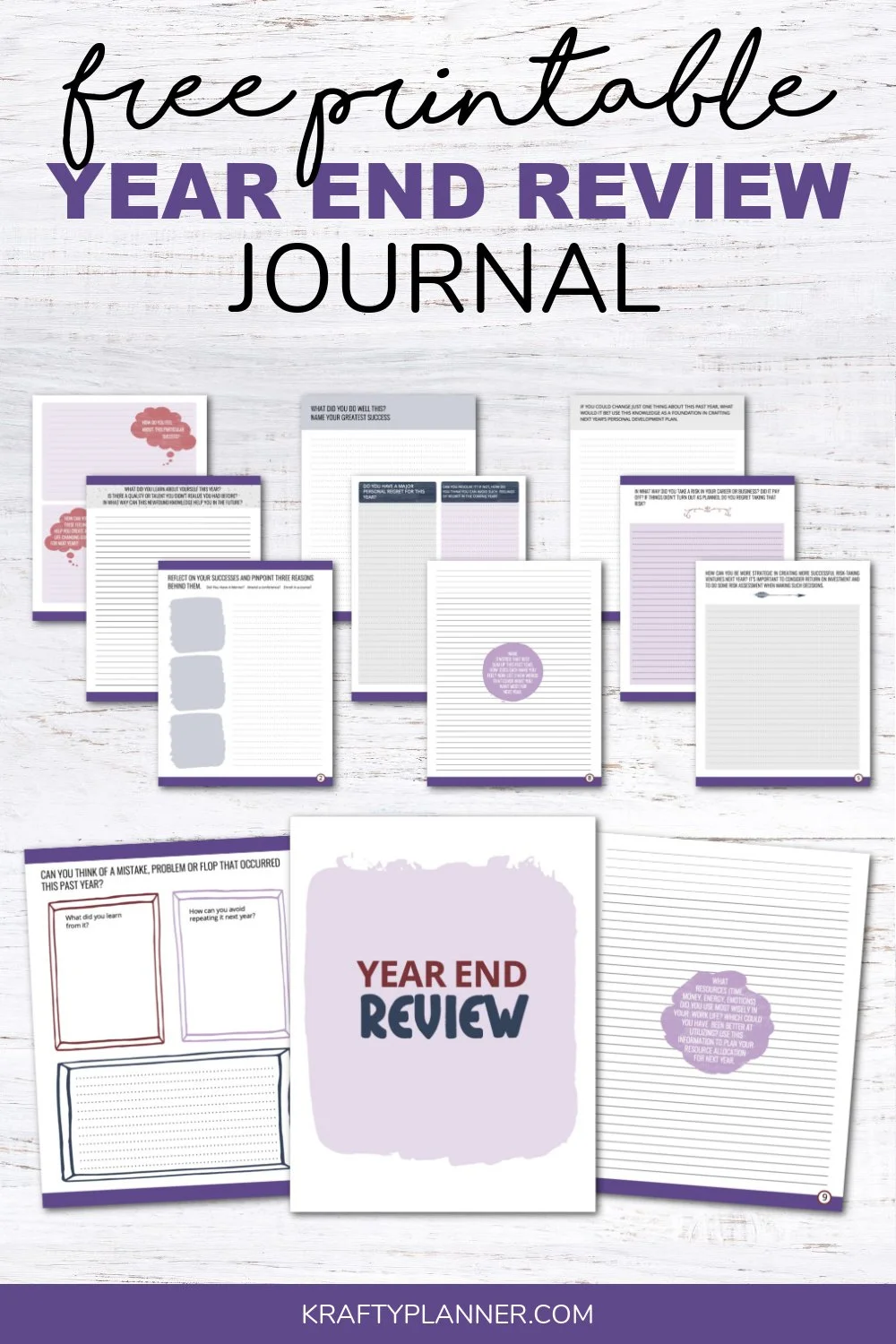 Year End Review | Free Printable Journal — Krafty Planner