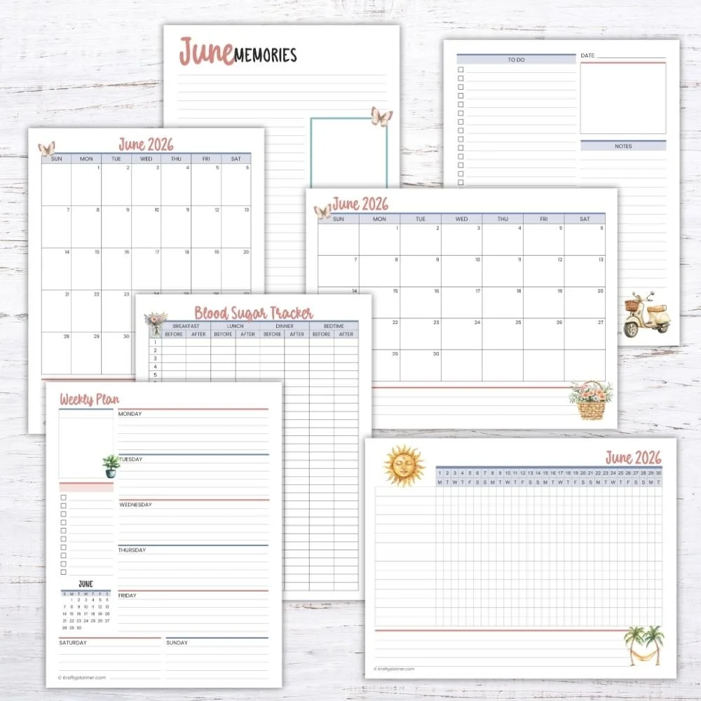 Free June 2026 Printable Planner Pages