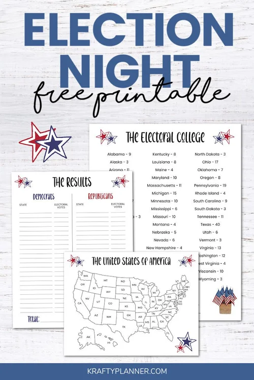 Election Night Printable Trackers &amp; Maps — Krafty Planner