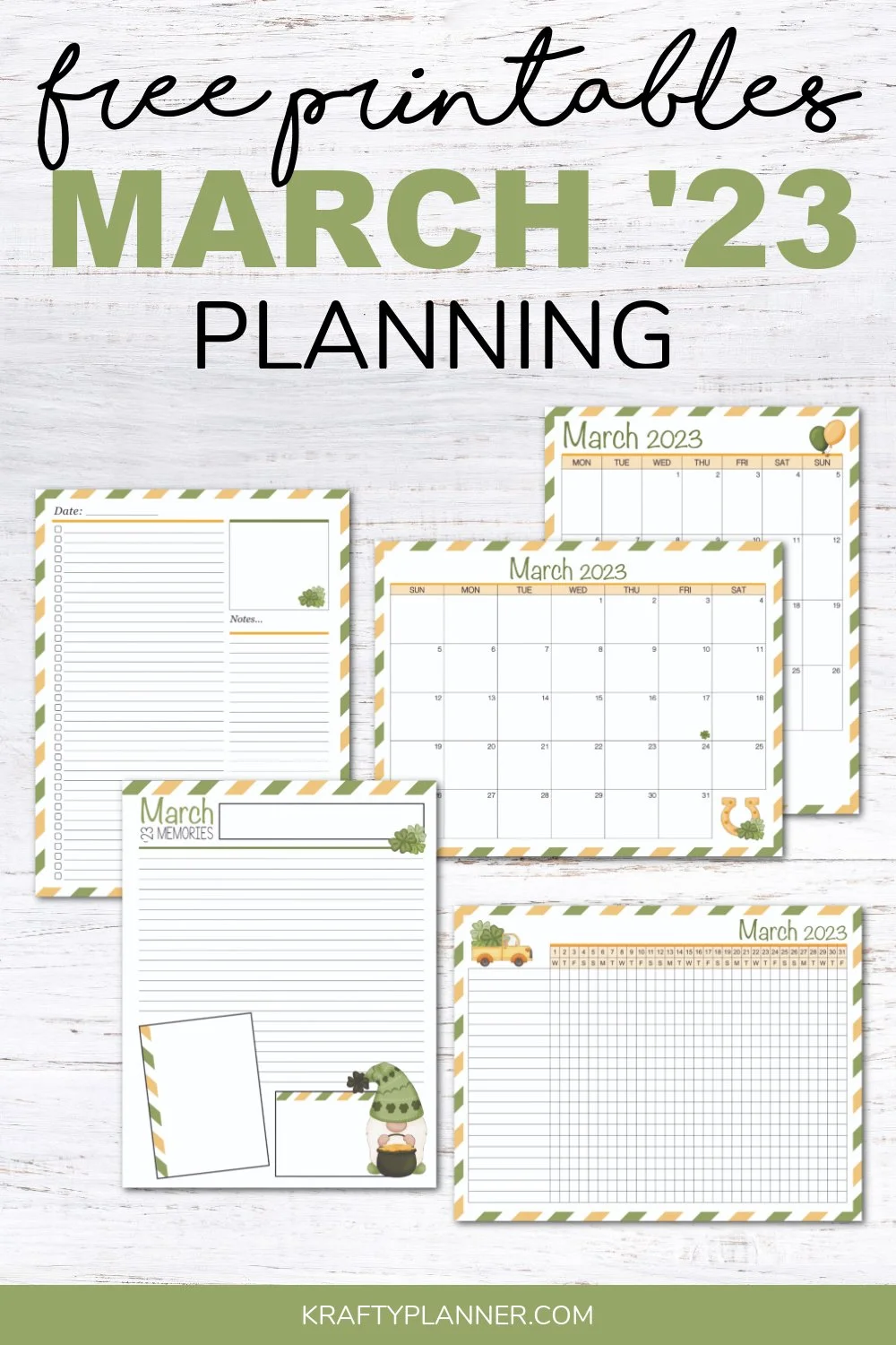 Free Printable March 2023 Planning Pages — Krafty Planner