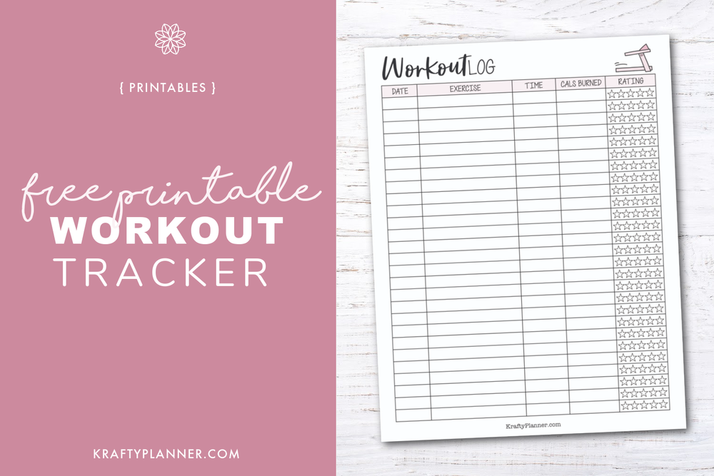 Free Printable Workout Tracker — Krafty Planner