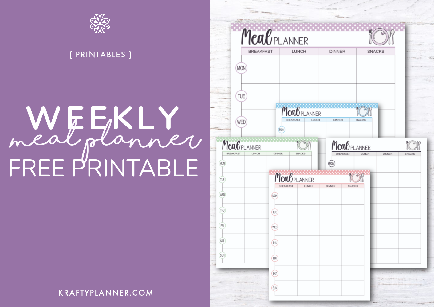 Weekly Meal Planner - Free Printable (Day 5)