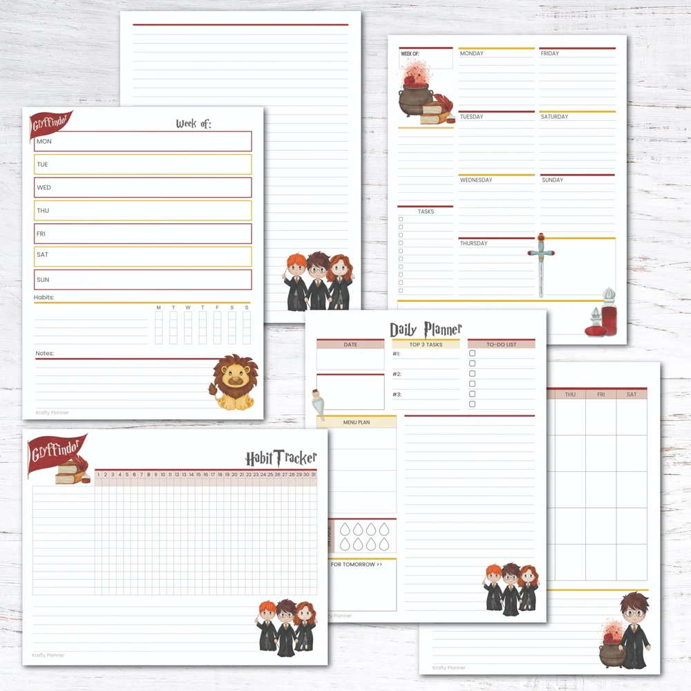 Free Printable Harry Potter Planning Pages — Krafty Planner