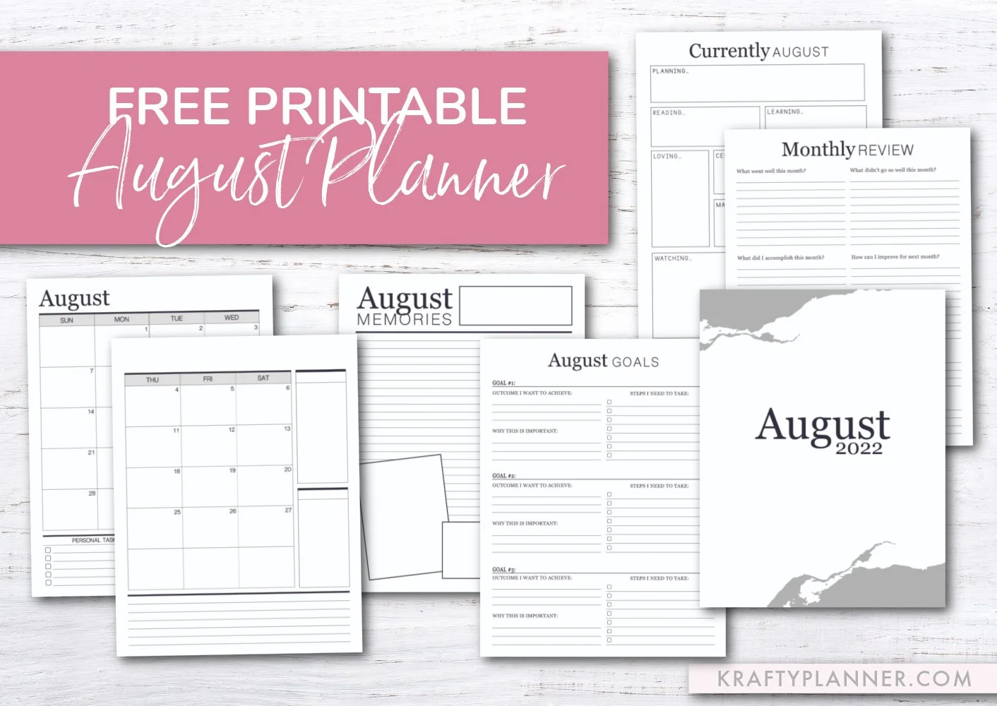 Free Printable August Planning Packet — Krafty Planner