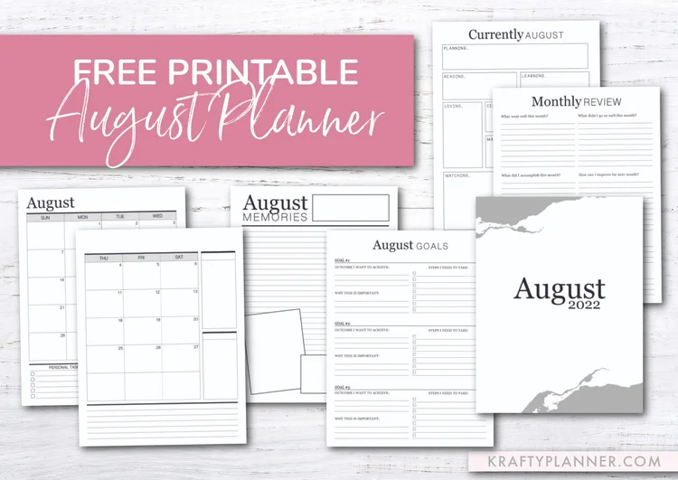 Free Printable August Planning Packet — Krafty Planner