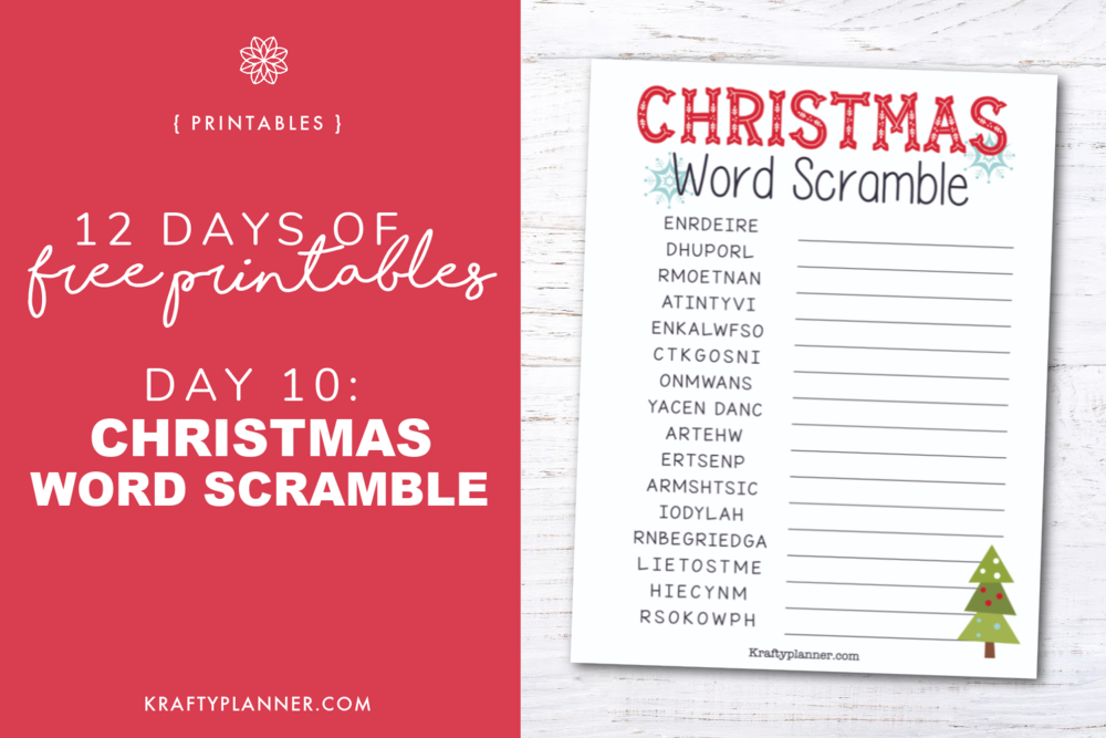 Christmas Word Scramble {12 Days of Free Christmas Printables}