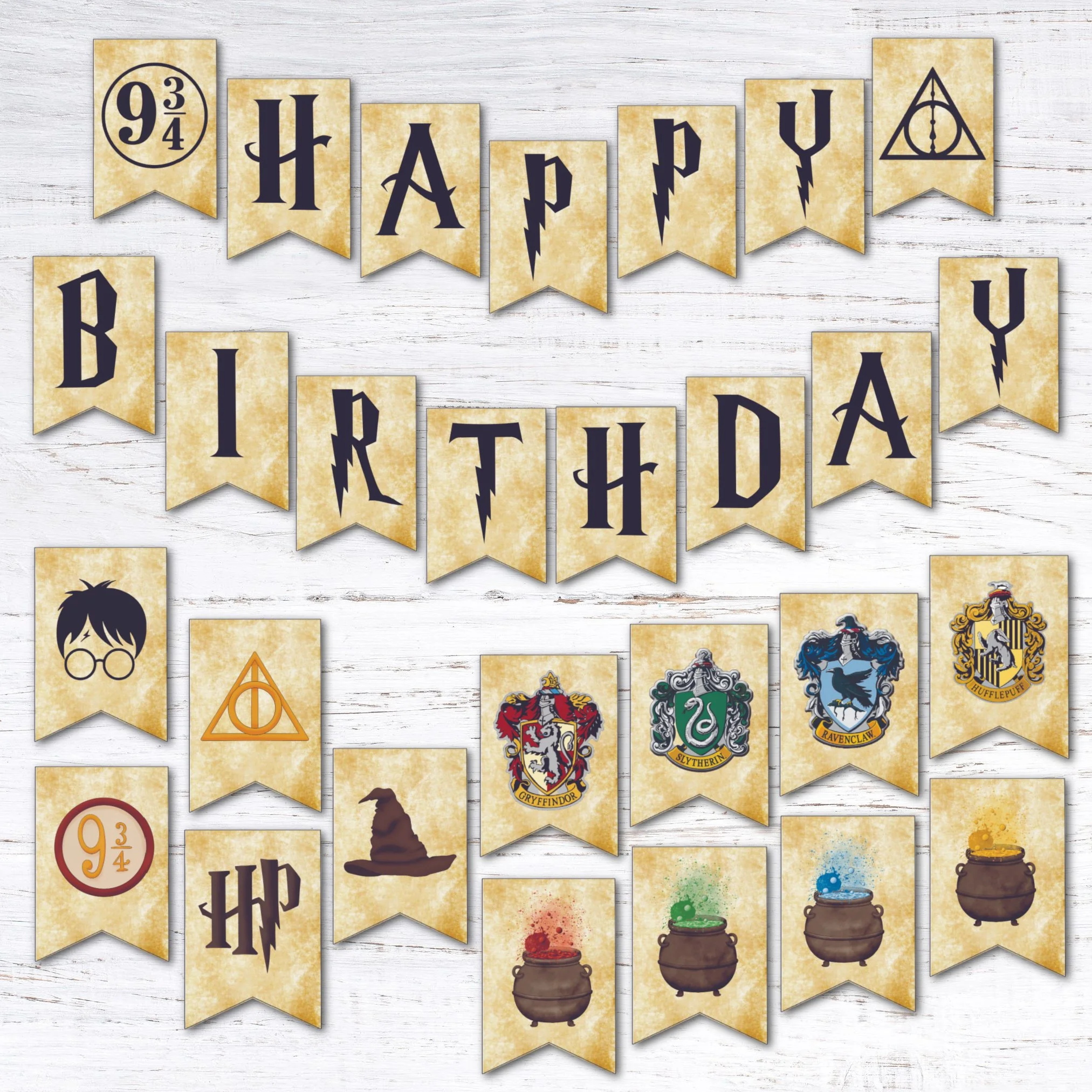 Free Printable Harry Potter Birthday Banner — Krafty Planner