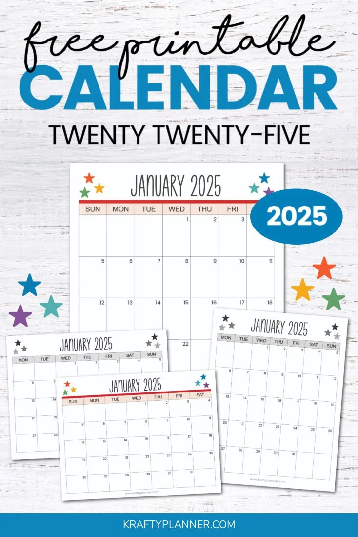 Printable 2025 Calendar to Plan Your Year — Krafty Planner
