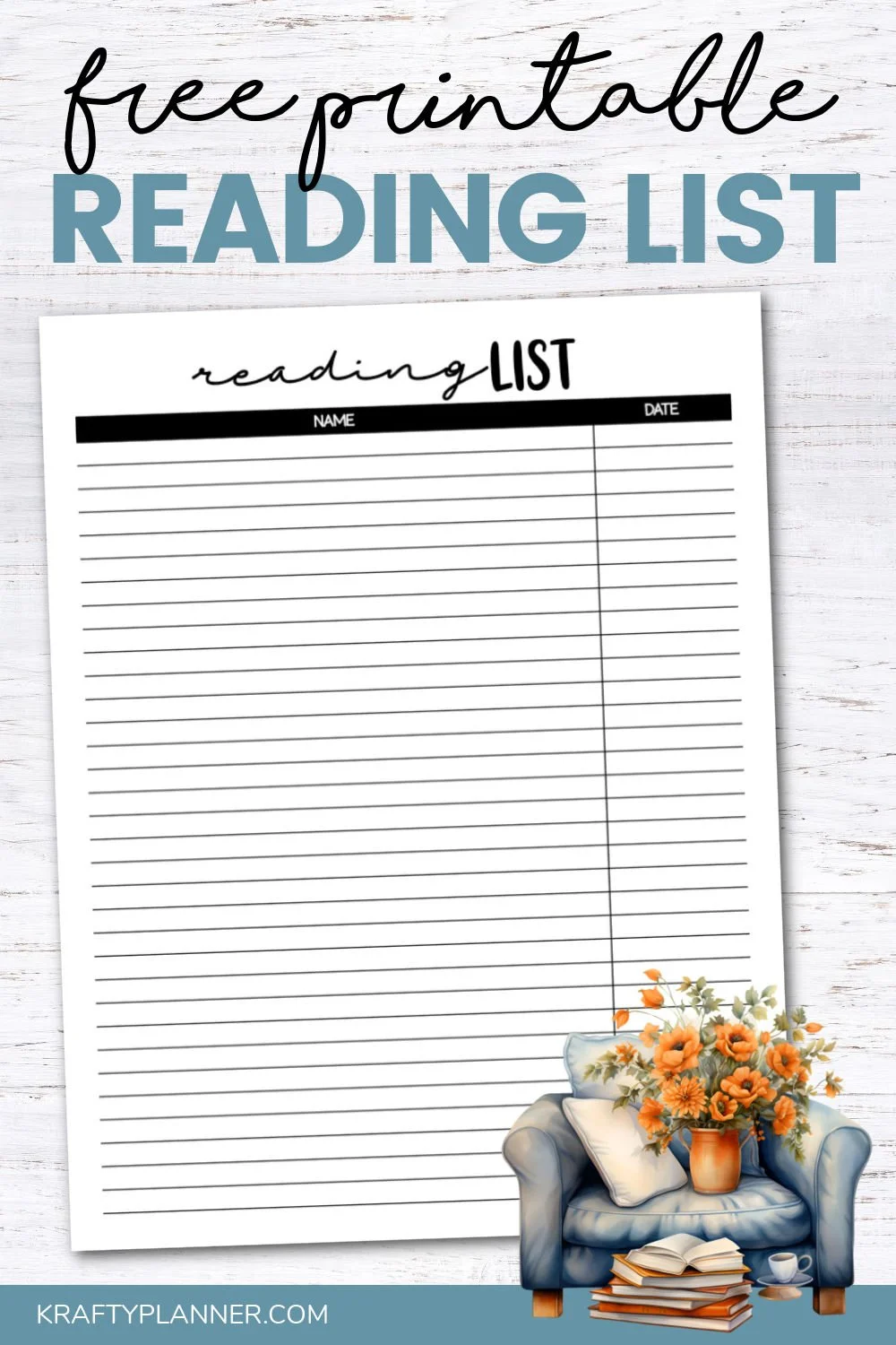 Bookworm's BFF Free Printable Reading List — Krafty Planner