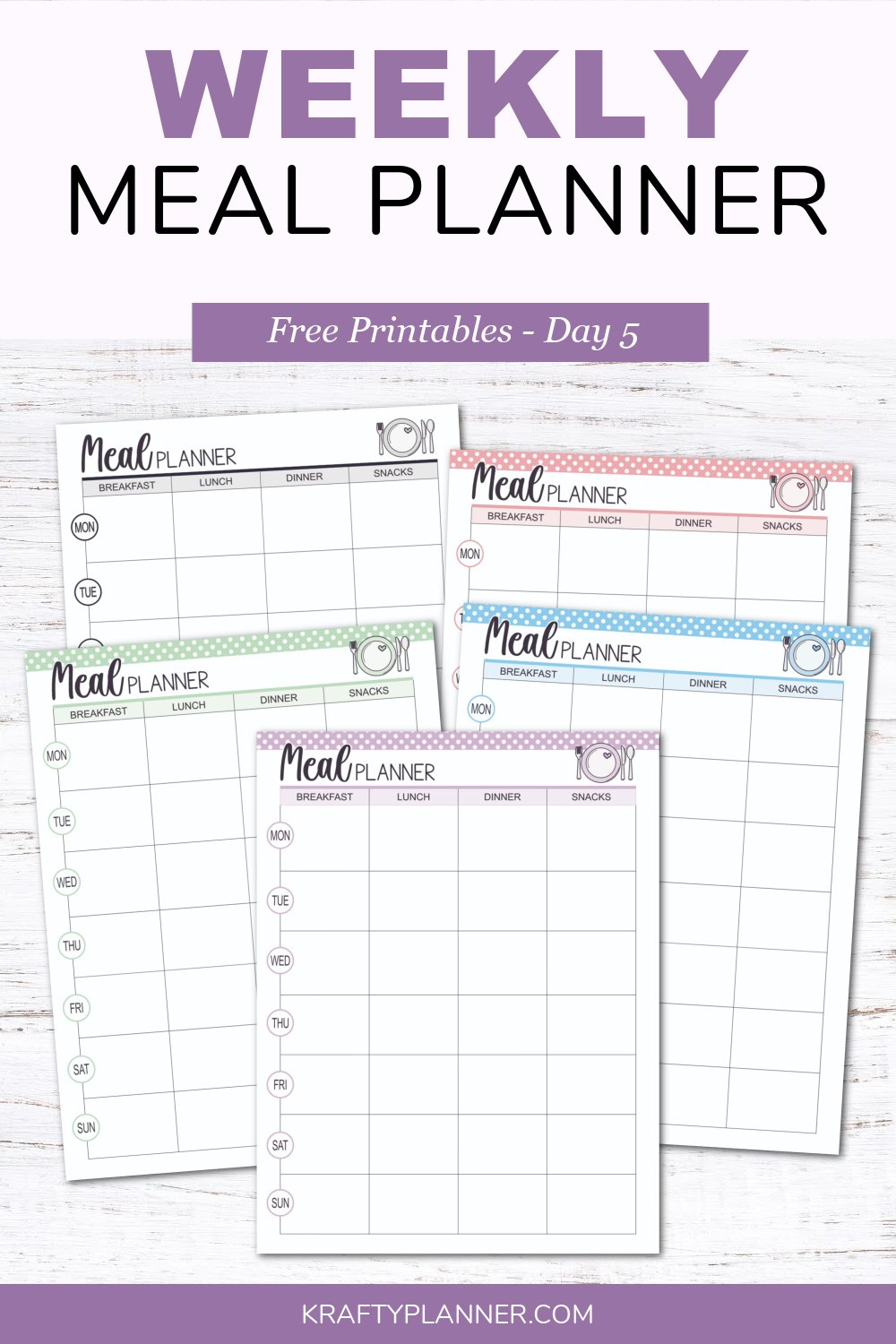 Weekly Meal Planner - Free Printable (Day 5)