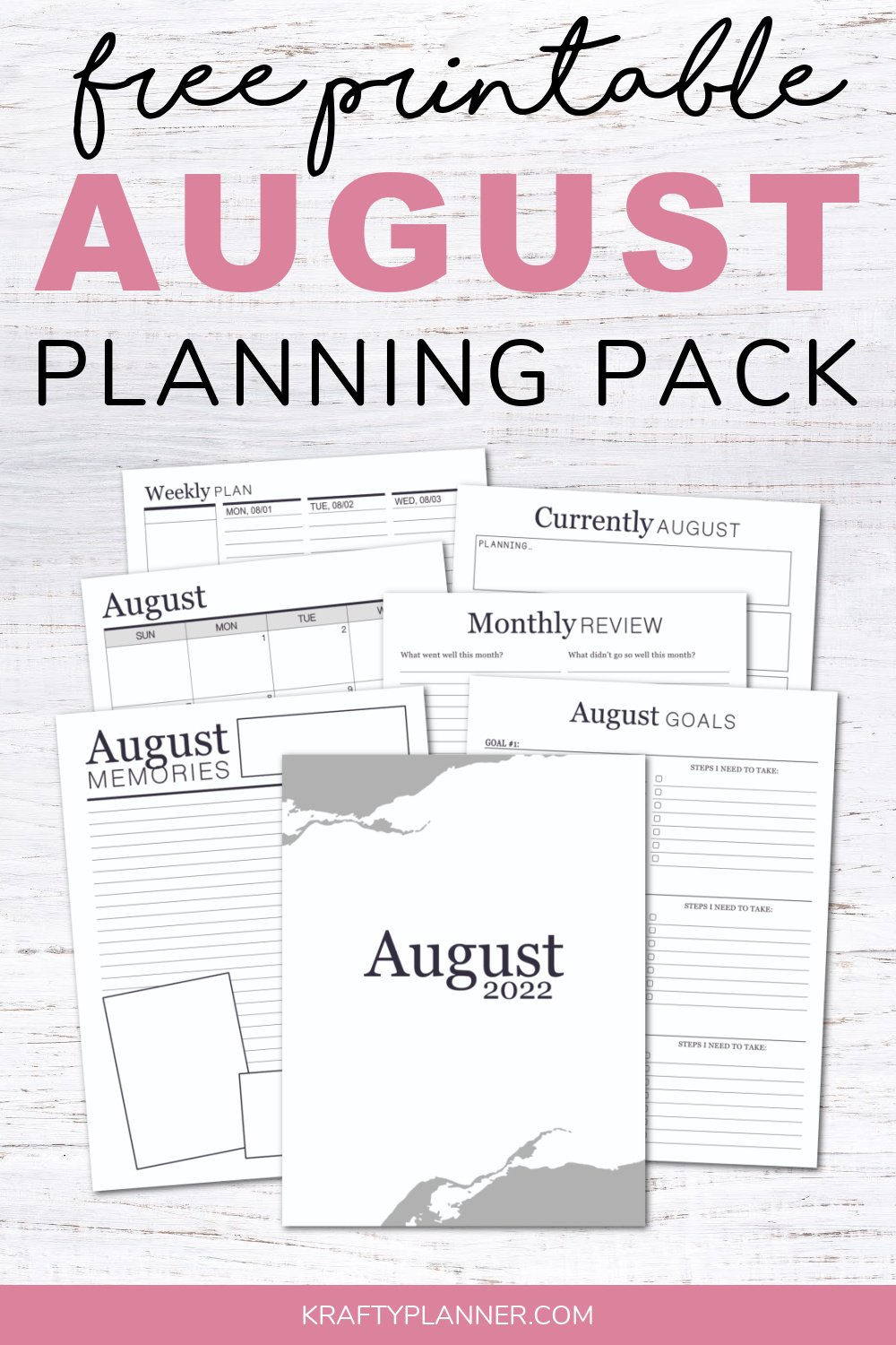 Free Printable August Planning Packet