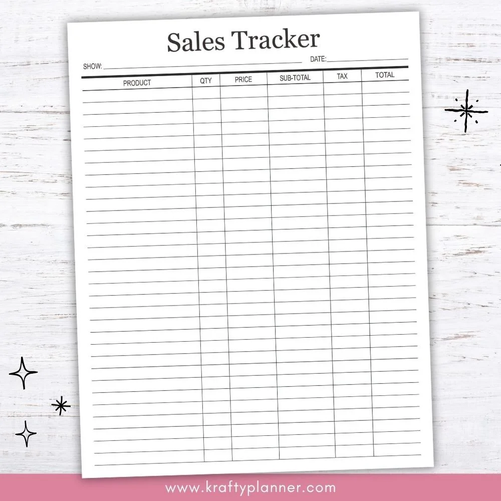 Track Every Sale with this Printable Market Sales Tracker — Krafty Planner