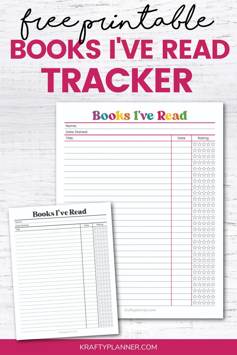 Free Printable Books I've Read Tracker — Krafty Planner