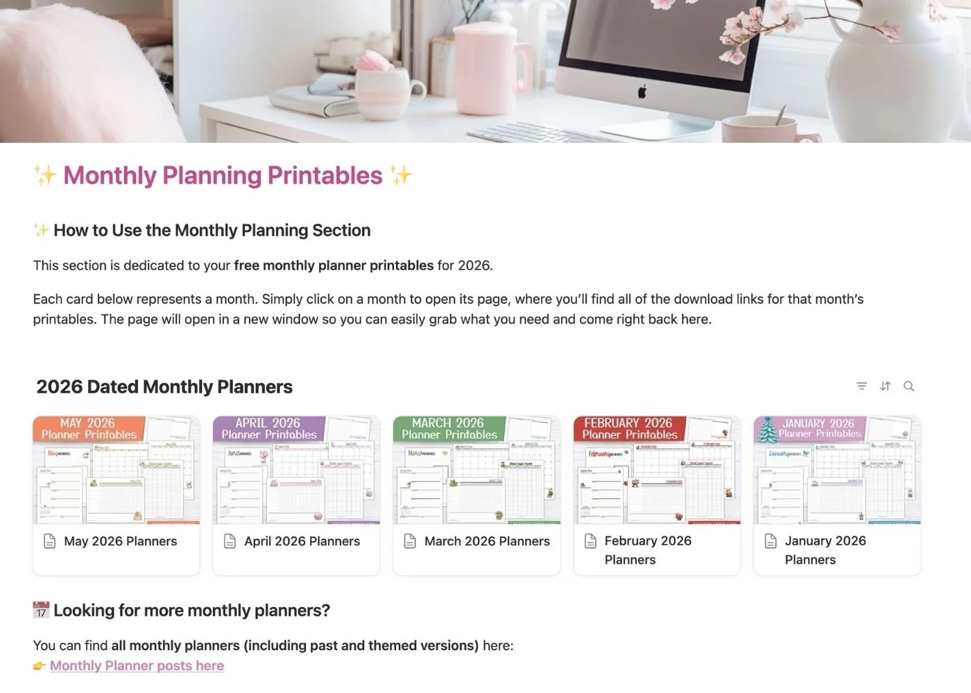 The Krafty Planner Printable Library Just Got a Major Upgrade! the monthly planners section