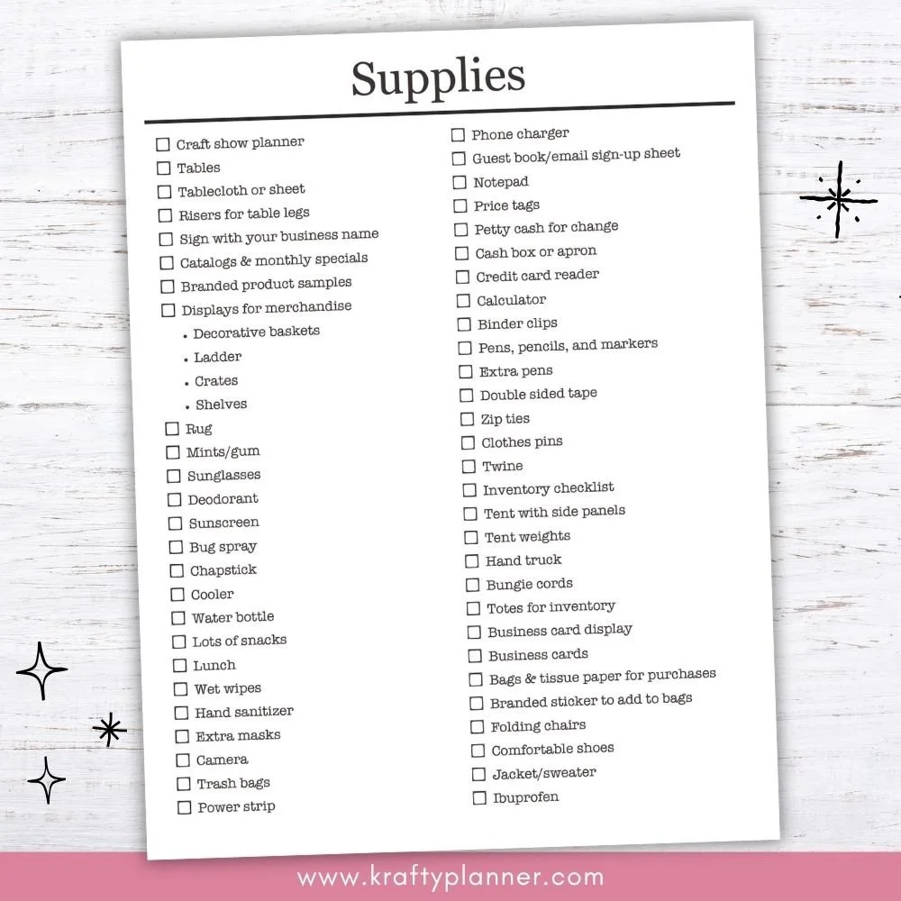 Supply Checklist