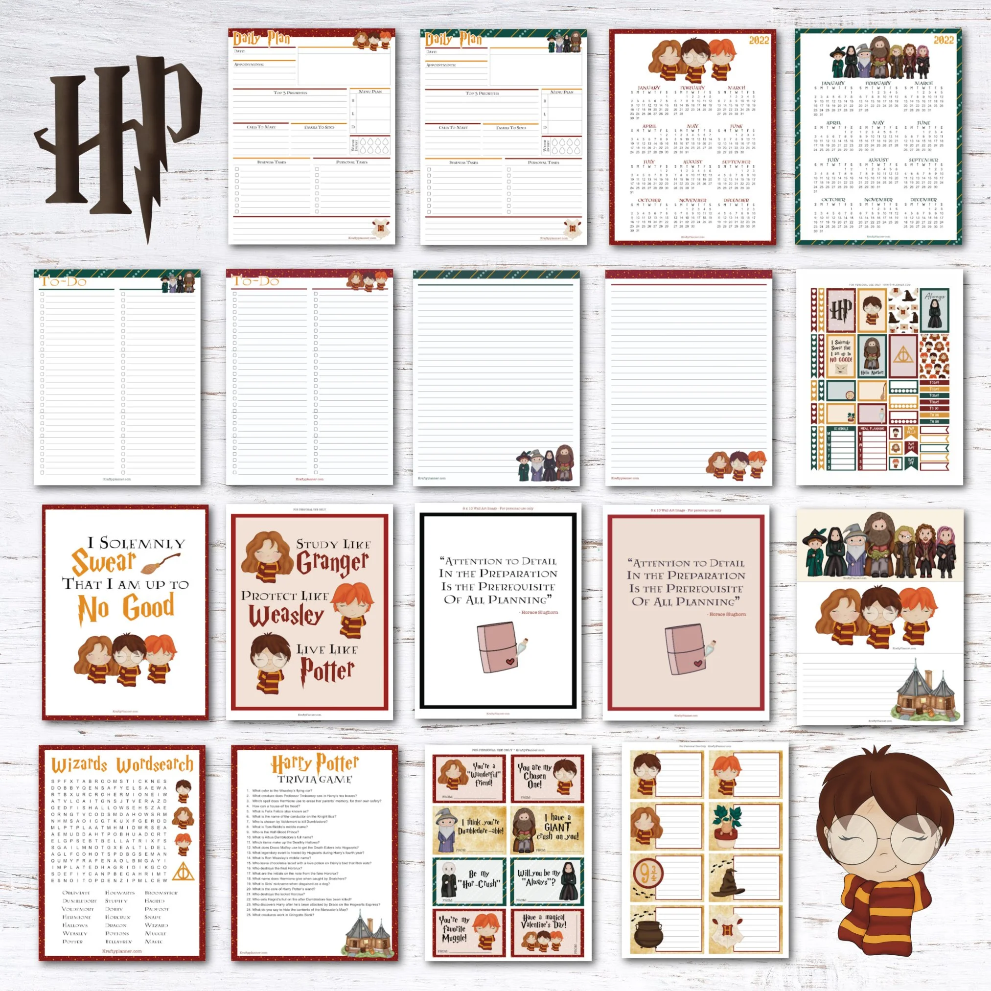 harry potter topic planner