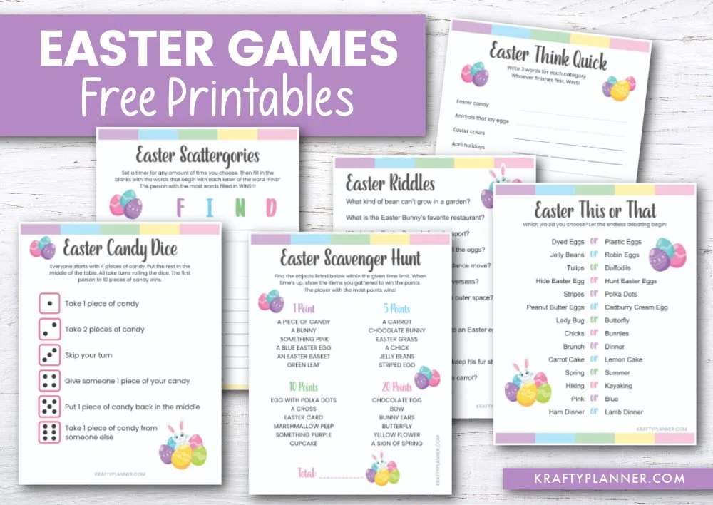 Free Printable Easter Games for Family Fun — Krafty Planner