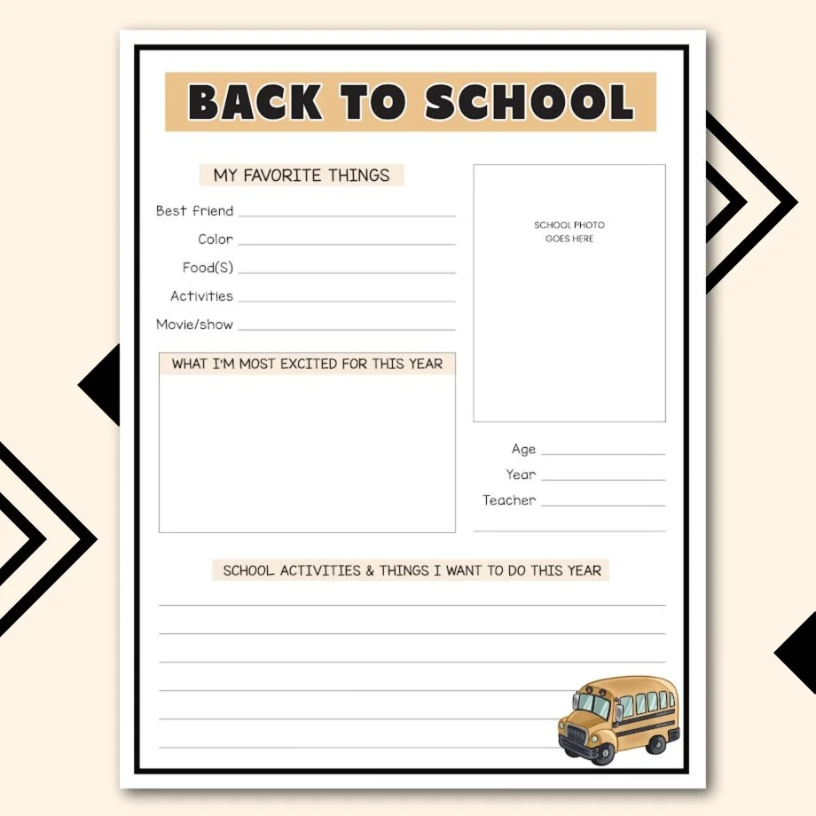 Back to School Keepsake | Free Printable — Krafty Planner