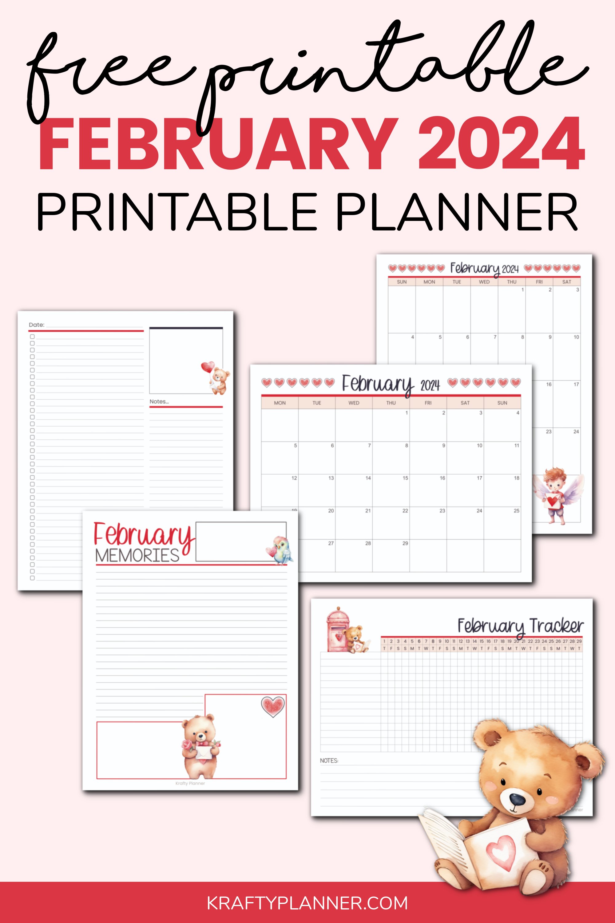 Free Printable February 2024 Planning Pages — Krafty Planner