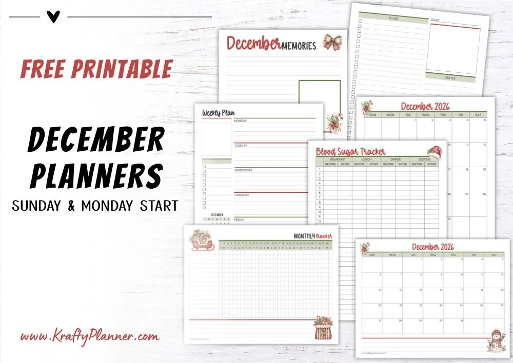 Free December 2026 Planner Printables: Cozy Holiday Collection