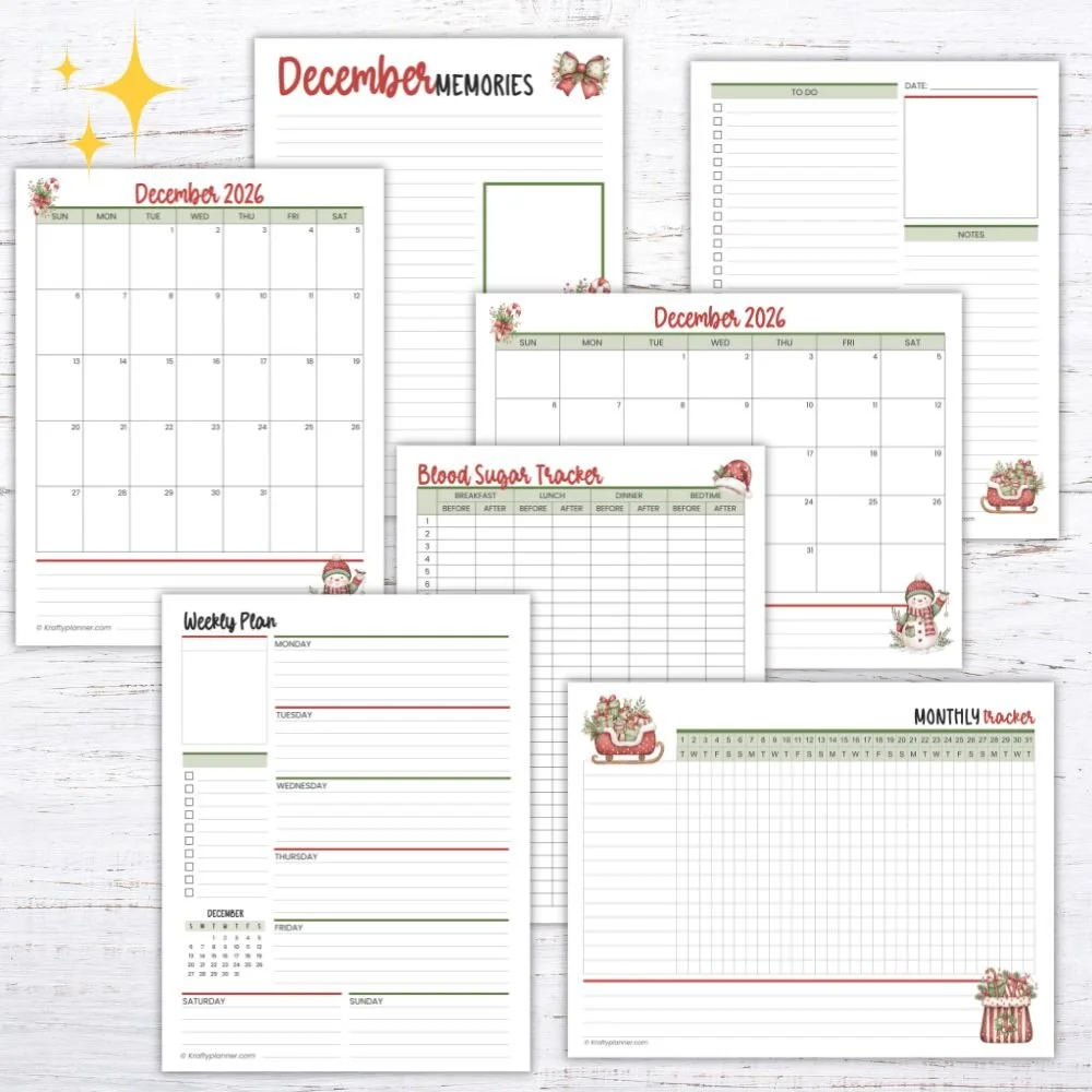 Free December 2026 Planner Printables: Cozy Holiday Collection