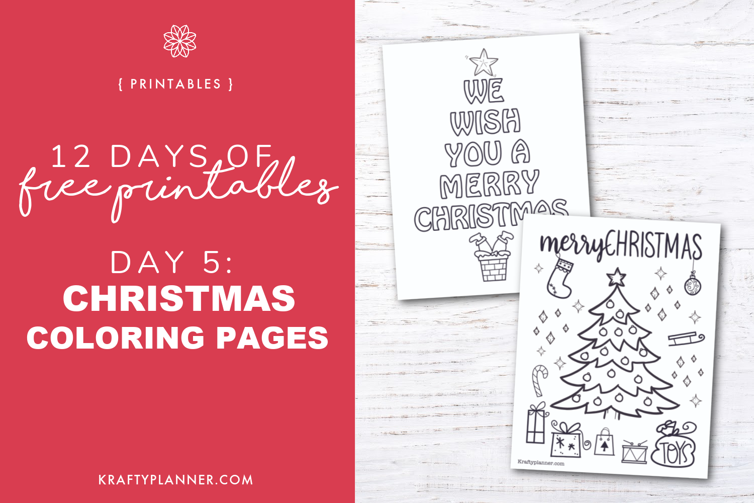 DAY 5: Christmas Coloring Pages {12 Days of Free Christmas Printables}