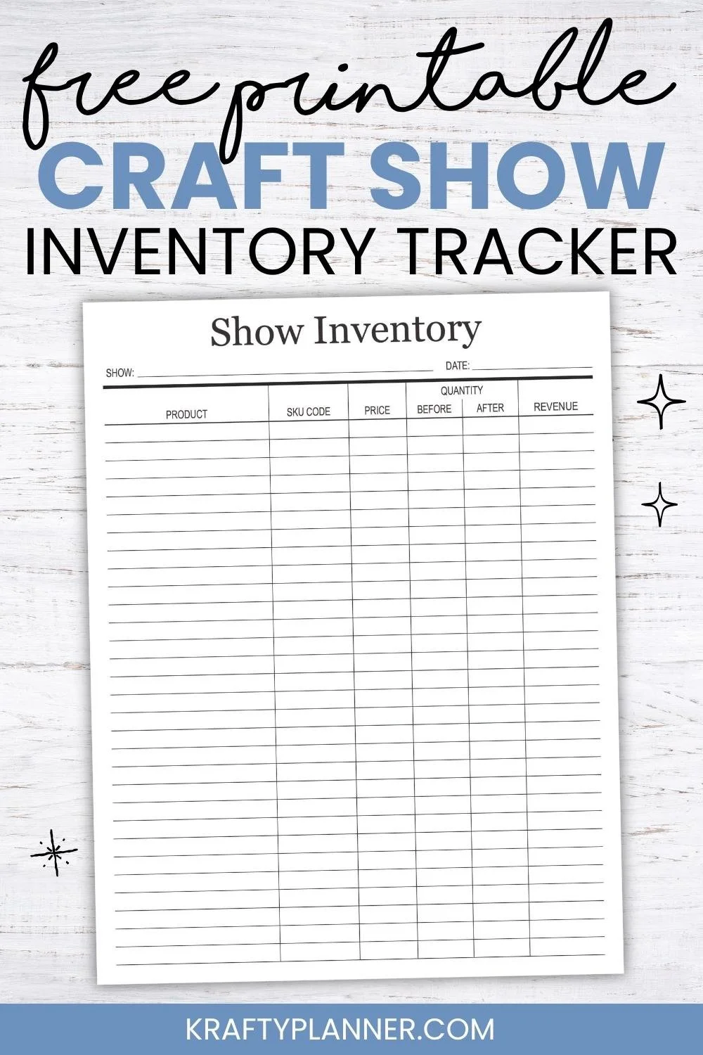Free Editable Craft Show Inventory Tracker