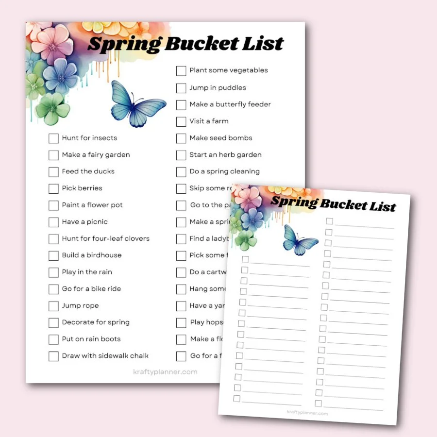 Free Printable Spring Bucket List — Krafty Planner