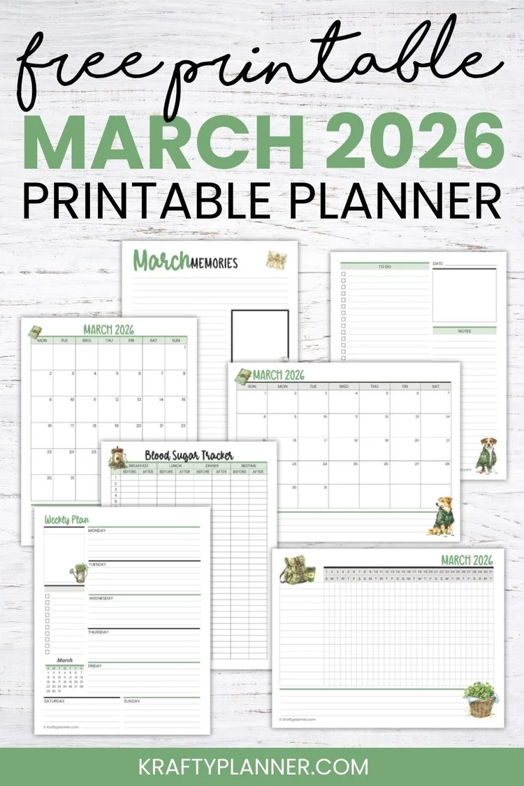 March 2026 Free Planner Pages to Help You Stay Organized — Krafty Planner