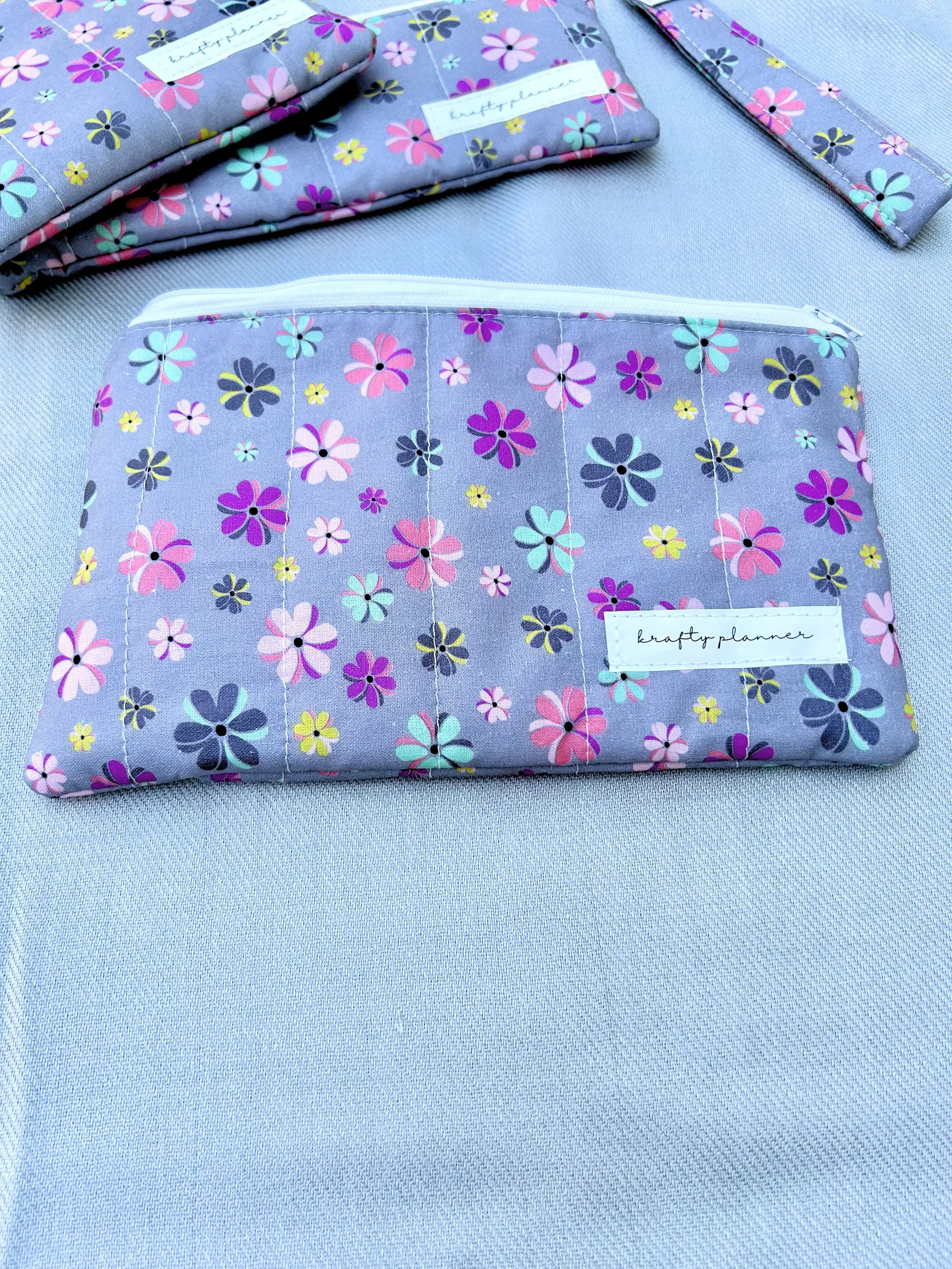Blossom Breeze Large Pencil Case | Quilted Zipper Pouch