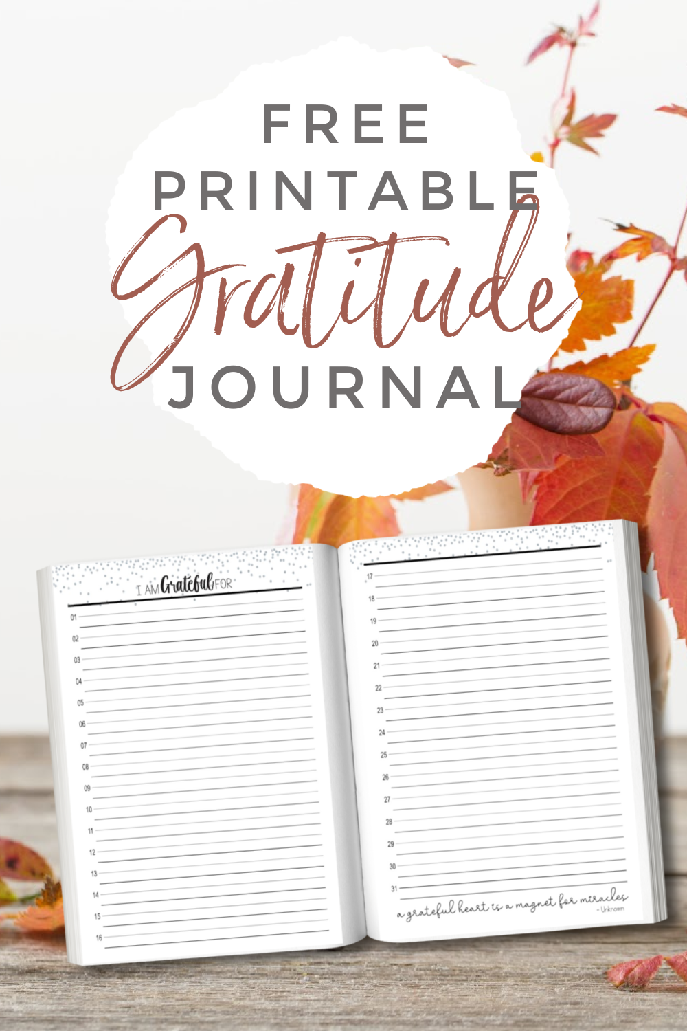Gratitude Journal Free Printable
