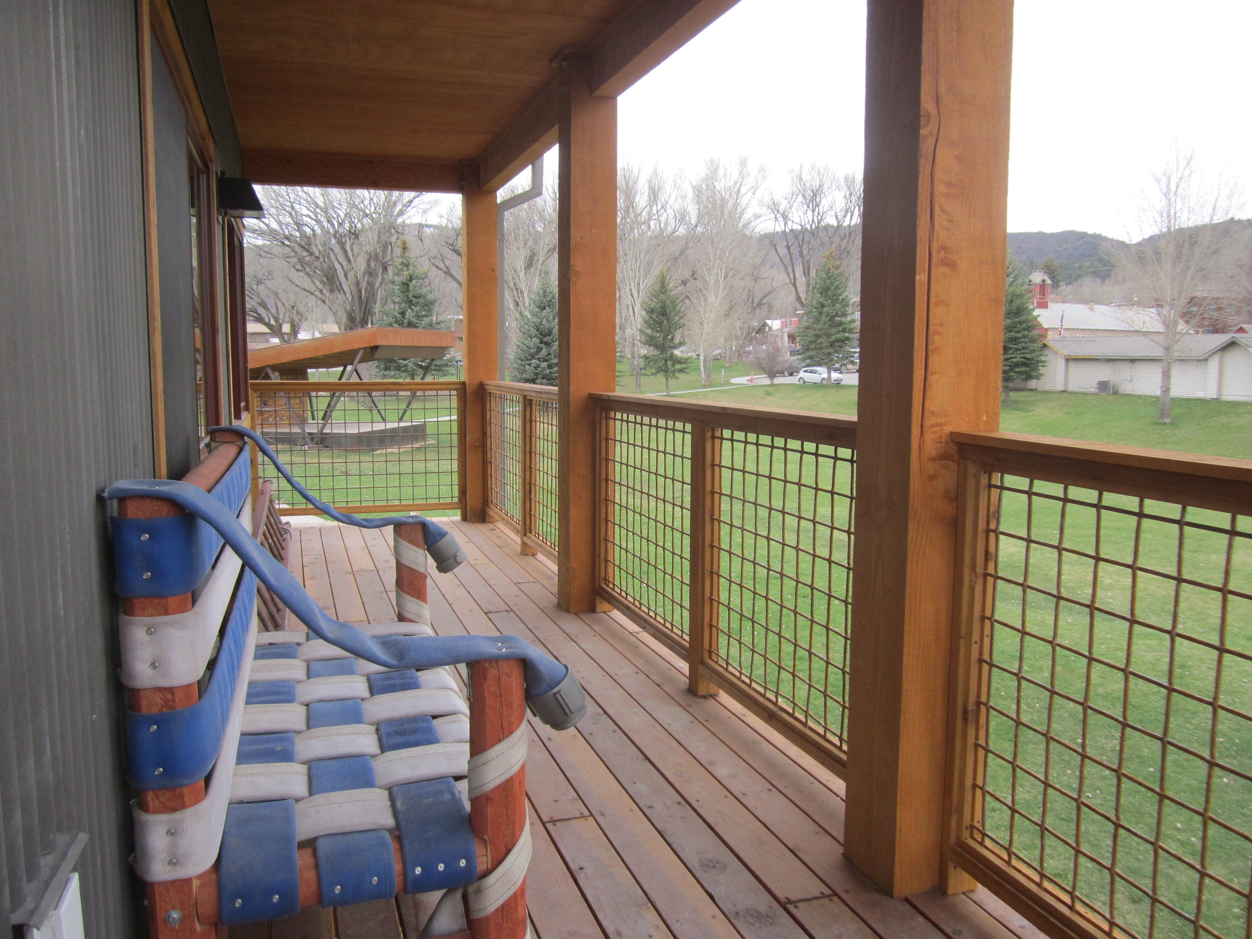   VIEW FROM THE UPPER DECK OF THE RIDGWAY FIRE STATION OVERLOOKING THE PARK.  