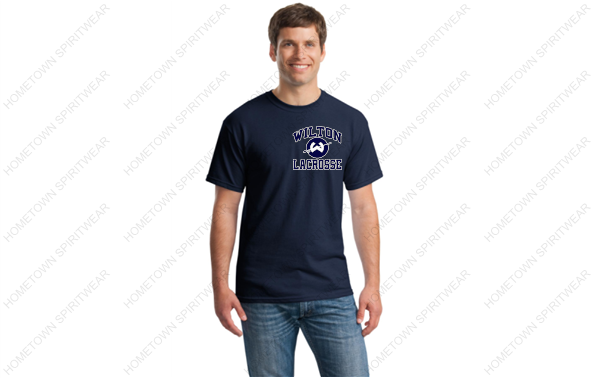 Wilton Lacrosse T-Shirt, Cotton (Two-Color Logo) — HOMETOWN SPIRITWEAR