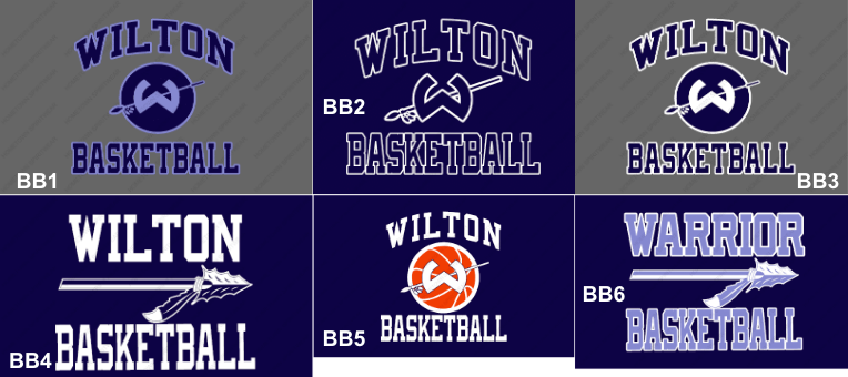 We’ve been printing Wilton Basketball tee-shirts for over 30 years! Pick your favorite logo from the display above.