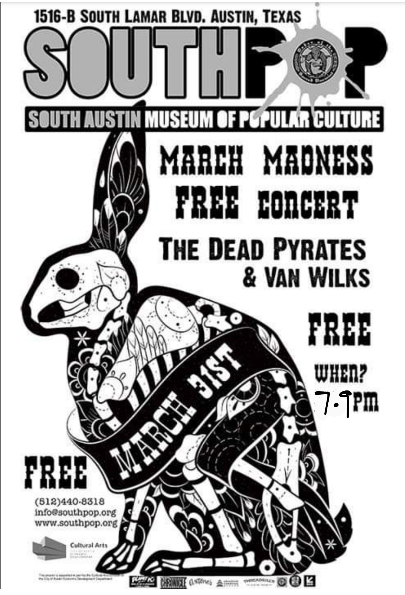 Last Sunday of the Month Free Concert - Featuring the Dead Pyrate Society and Van Wilks