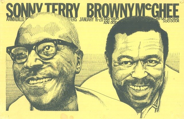 Sonny Terry and Browny McGhee at the Armadillo World Headquarters, January 16 - 20, 1972 by Micael Priest