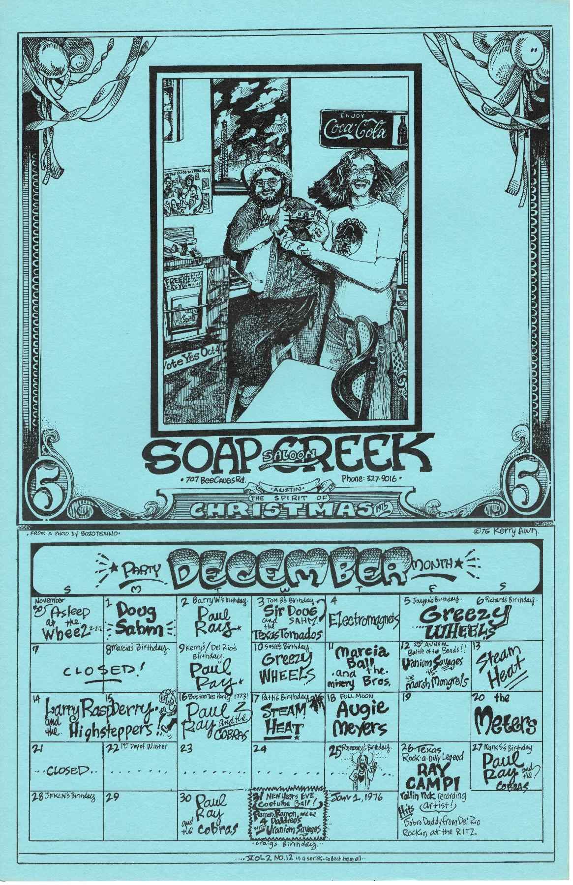 1975.12.December calendar.Soap Creek Saloon.blue variant.Awn.JPG