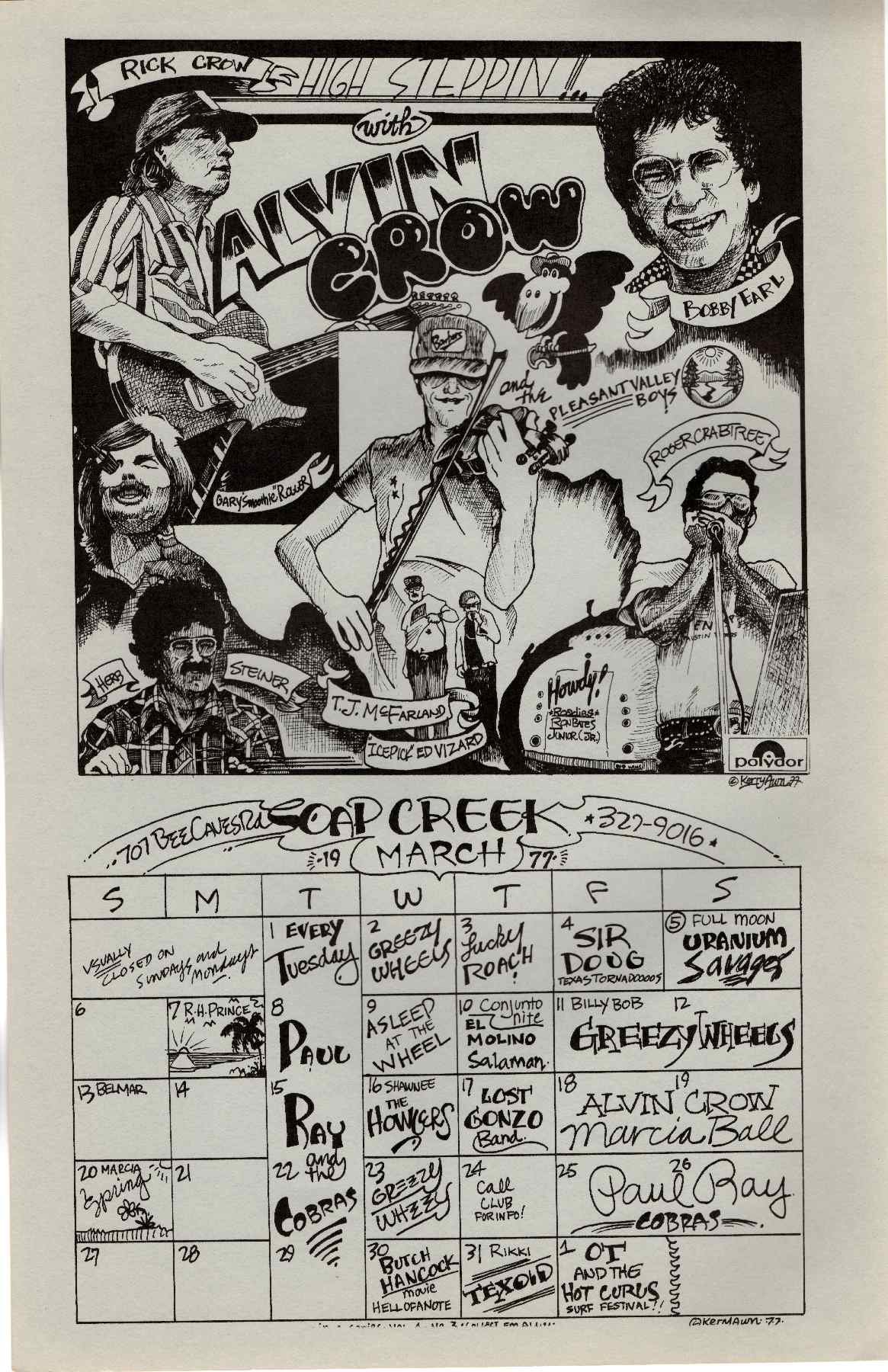 1977.03.March Calendar.Soap Creek Saloon.Awn.JPG