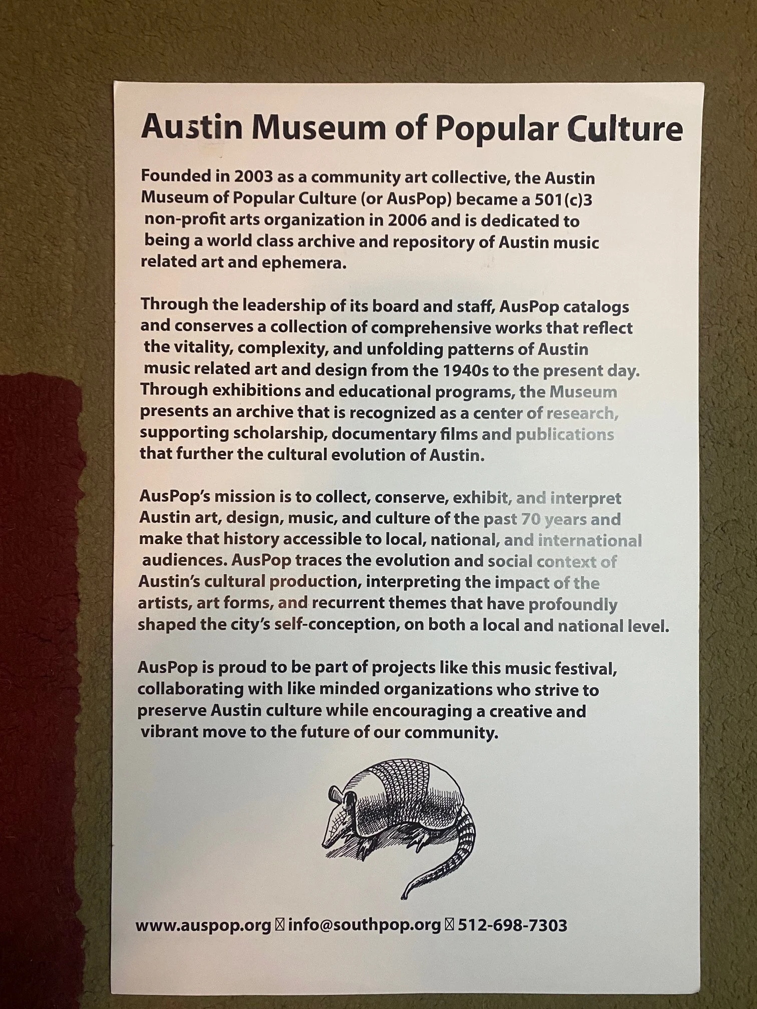 AUSPOP Org. Poster (11x17) - JFKLN Reproduction - 2-sided