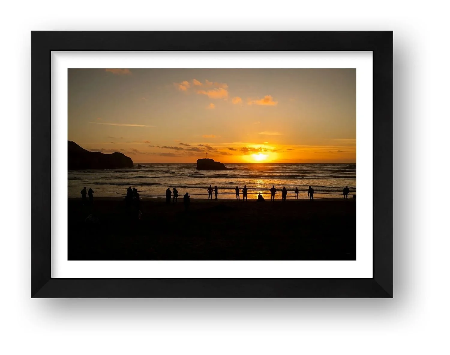The First Days of Summer, Perranporth – Cornwall print in a black frame